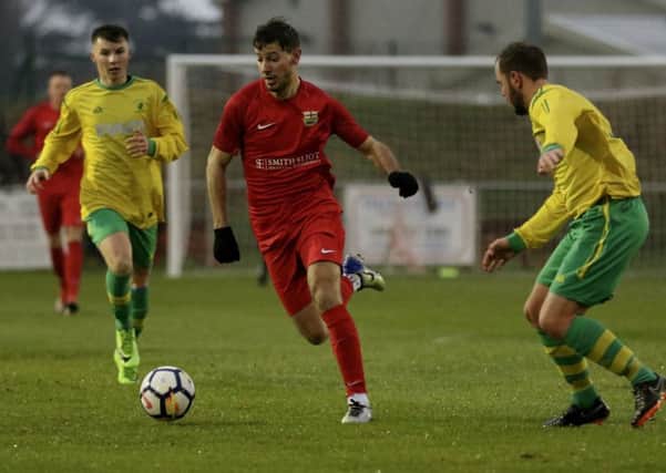 Jordan Lever's stoppage-time winner was part of a dramatic late swing which also saw promotion rivals Anstey concede a last-gasp equaliser PICTURE: Phil James EMN-190116-125846002