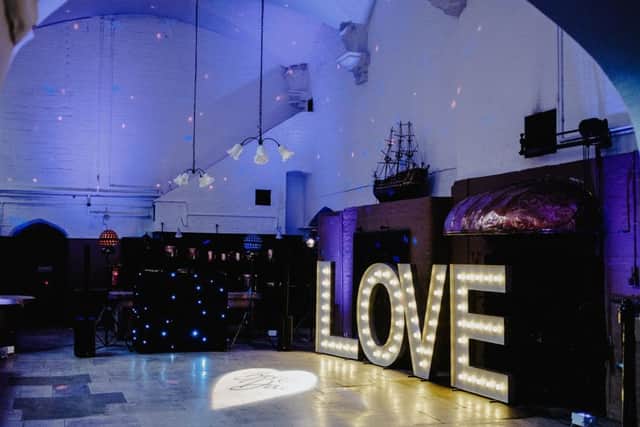 Belvoir Castle decorated for weddings.