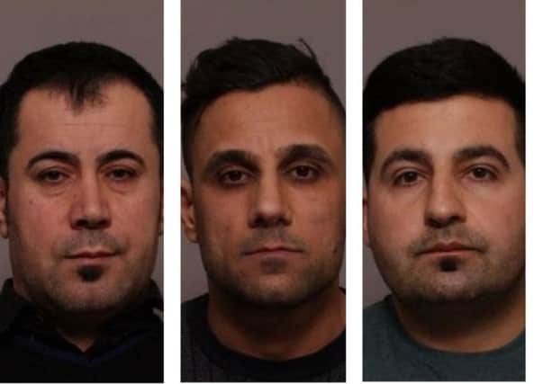 The three men convicted of five counts of murder and conspiring to commit insurance fraud following an explosion at a shop and apartment in Leicester, from left, Arkan Ali, Aram Kurd and Hawkar Hassan EMN-190118-115415001