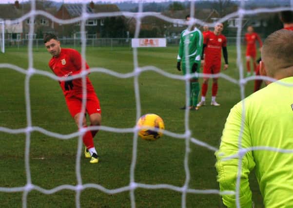 Hat-trick man Robbie Parsons opens his and Town's account on Saturday EMN-190121-094125002