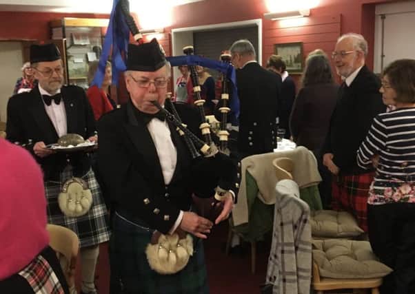Piping in the haggis at Waltham Burns supper PHOTO: Supplied
