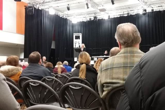 The audience at the public meeting on crime at John Ferneley College EMN-190125-133426001
