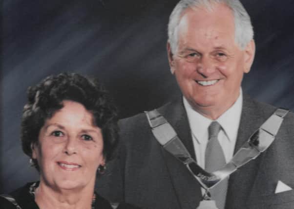 Colin Chapman, who has passed away aged 94, pictured during his year as Mayor of Melton, with wife Betty, in the mid-1990s EMN-190128-114530001