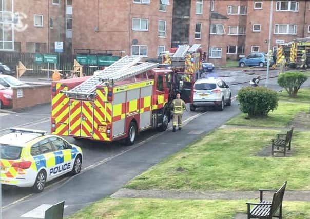 Firefighters in Rutland Street in Melton in May 2018 tackling a blaze in a communal area of council-owned flats EMN-190502-124712001