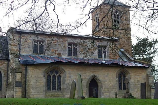 The covered roof of Thorpe Arnold Church after thieves stole lead from it twice in a matter of days EMN-191202-103146001