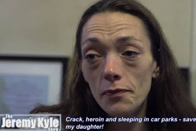 Former Melton drug addict Kristie Bishop appearing on The Jeremy Kyle Show before her rehab treatment EMN-190218-172141001