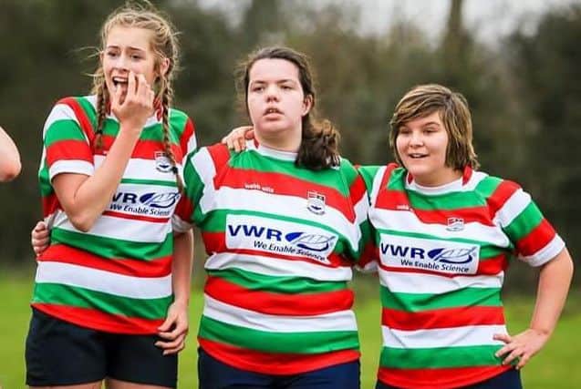 Hannah Spencer (right) started her rugby career at Melton RFC EMN-190219-134432002