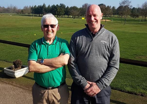 Two-thirds of the winning team - Bob Luke (left) and captain Steve Goddard EMN-190226-140831002