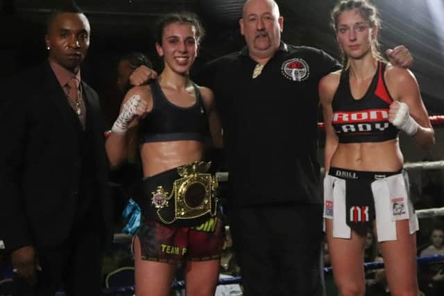 Iman Barlow secured yet another world title when she beat Czech opponent Michaela Kerleheva in Melton. Picture courtesy of Dreamcapture Photography EMN-190226-171927002