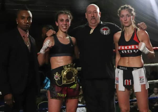 Iman Barlow secured yet another world title when she beat Czech opponent Michaela Kerleheva in Melton. Picture courtesy of Dreamcapture Photography EMN-190226-171927002