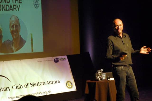 Jonathan Agnew on stage during Friday's fundraising show at Melton Theatre EMN-190227-103415001