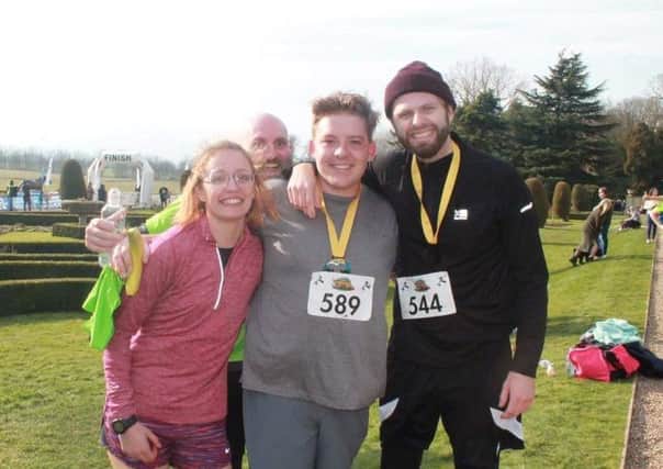 At the finish (left to right): Poppy Marriott, Lee Burrows, Daniel Hudson and Robbie Hesketh PHOTO: Supplied