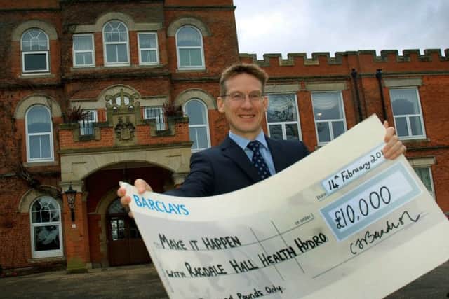 David Hamdorff, of Ragdale Hall Spa, with a cheque to represent the £10,000 his company is donating again to the Make It Happen fund EMN-190703-153226001