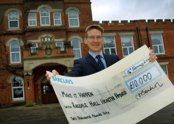 David Hamdorff, of Ragdale Hall Spa, with a cheque to represent the £10,000 his company is donating again to the Make It Happen fund EMN-190703-153226001