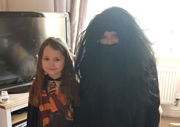 Nieve and Daniel O'brien as Hermione Granger and Hagrid from Harry Potter PHOTO: Supplied