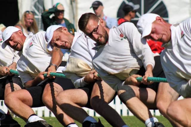 Scalford's tug of war champions in action at last year's world championships EMN-191203-181906002