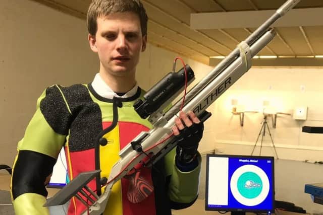 Michael now competes against sighted shooters having dominated British VI shooting circles EMN-190313-141244002