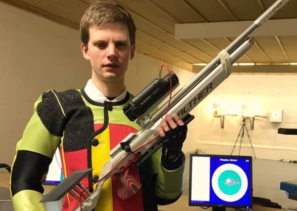 Michael now competes against sighted shooters having dominated British VI shooting circles EMN-190313-141244002