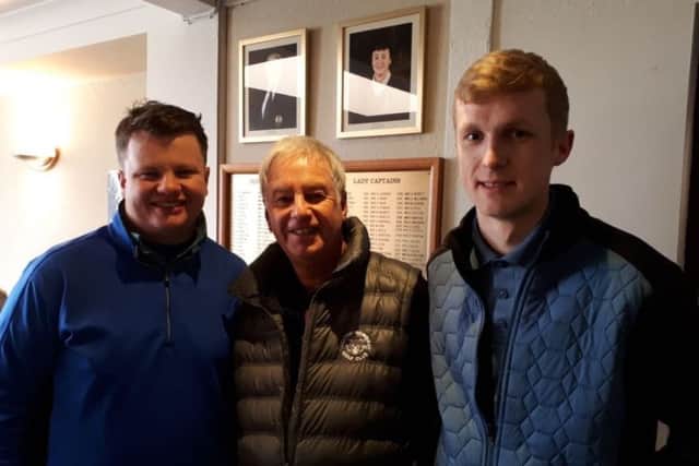 Autumn Trophy round five winners, from left, Dave Poolan, Haydn Snow and Jamie Orton EMN-190319-122312002