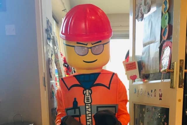 Ellis Herbert, aged 7, as Lego Construction Man PHOTO: Supplied