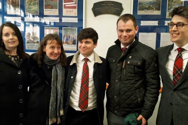 Kelly Osborne (left), a long-time colleague and now MD of The Railway Touring Company, with members of Nigel Dobbing's family, pictured at Melton station after alighting from the memorial steam train
PHOTO TIM WILLIAMS