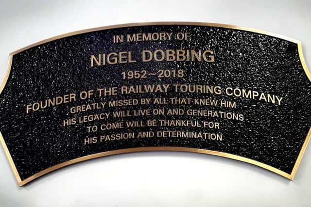 The memorial plaque unveiled in a waiting room at Melton station in honour of the late Nigel Dobbing
PHOTO Tim Williams