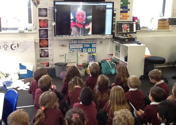 Class One skyping with farmer Christopher Foster PHOTO: Supplied