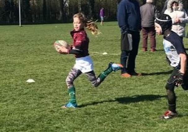 Beech ran in a hatful of tries for Melton RFC's mixed under 9s team on Sunday EMN-190326-174701002