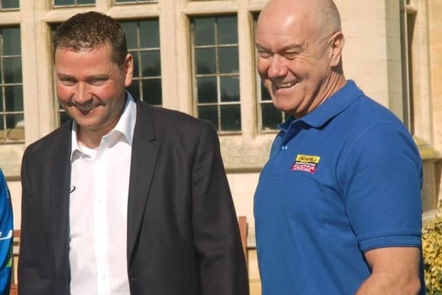 Former world champion Colin Sturgess (right) pictured with Metaltek team boss Andy Swain who gave the Australian a route back into cycling EMN-190327-103514002