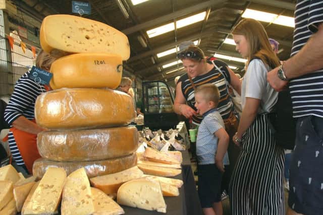 Cheese on display in all shapes and sizes at the Artisan Cheese Fair in Melton PHOTO: Tim Williams