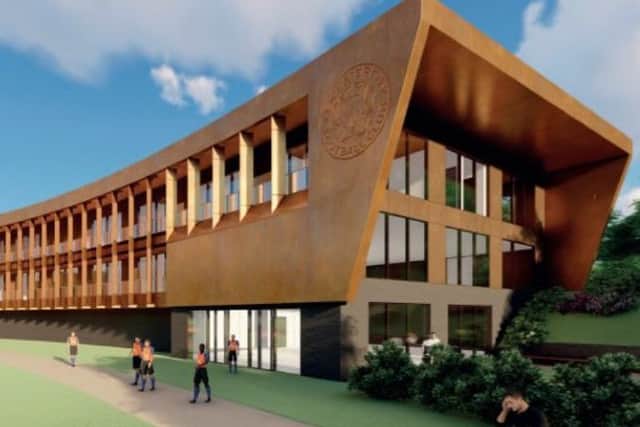 An artist's impression of the training centre building at Leicester City FC's new training ground near Seagrave EMN-190304-171613001