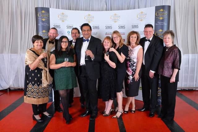 Celebrating Soi's award success are, from left, Heena Dawda (Soi) , Phillip Coleman ( Barlow Blinds) Lara Dawda (Soi) Mark Wright ( Mark Wright Heating Engineers ) Atul Dawda (Soi) Lorna Coleman ( Barlow Blinds ) Tracey Wright (Tracey Wright Marketing) Jane Faulks ( Friends  ) John Faulks (Friends ) Sue Crawford ( Interior Designor}.