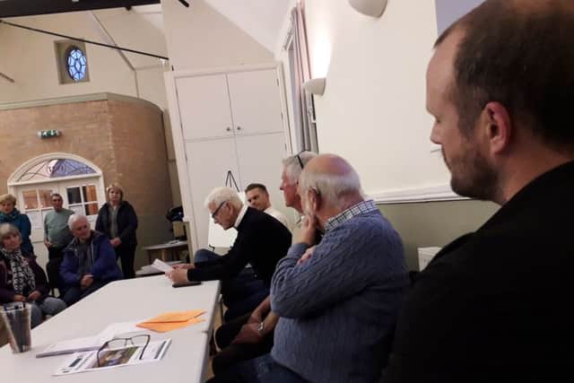 A public meeting discusses the planned redevelopment of the site of The Fox Inn pub at Thorpe Satchville EMN-190417-085428001
