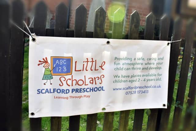 The banner for the pre-school, which will be rendered homeless by the impending closure of Scalford Methodist Church EMN-190422-103300001