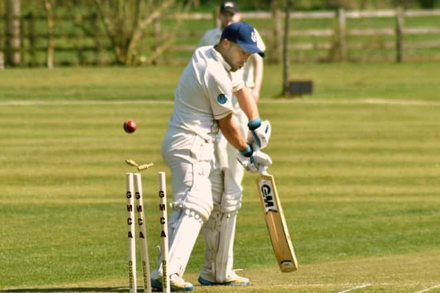 Thorpe skipper Rich Randall has his stumps disturbed