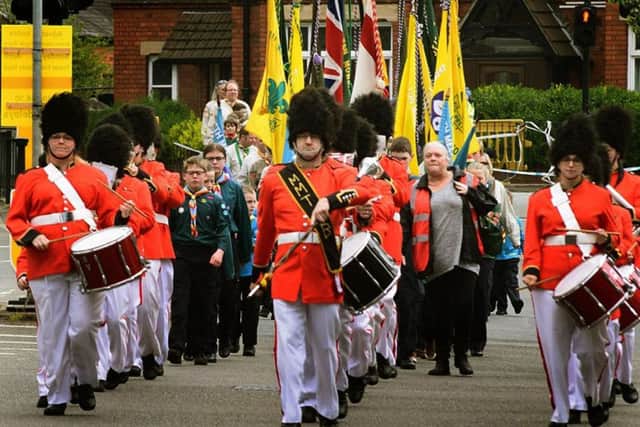 The Melton Toy Soldiers Band provide the musical accompaniment to the St George's Day parade through MeltonPHOTO PHIL BALDING EMN-190429-123729001