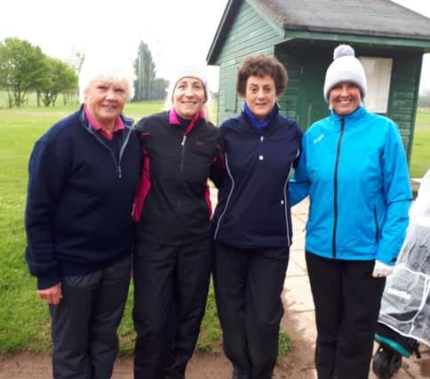 Woolly hats and waterproofs were a necessity for the Melton team last week. From left -  Avis, Paula, Nancy and Karen EMN-190514-150649002