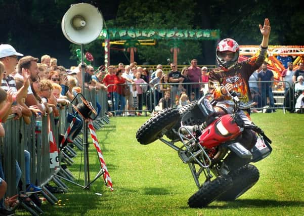 Motorbike stunts in the main arena PHOTO: Tim Williams