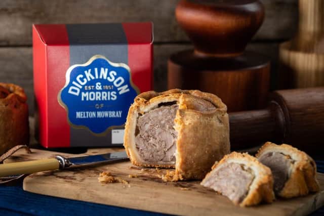 The new Dickinson and Morris Melton Mowbray pork pie, which has a chunkier filling and packaging which is more environmentally-friendly EMN-190520-154443001