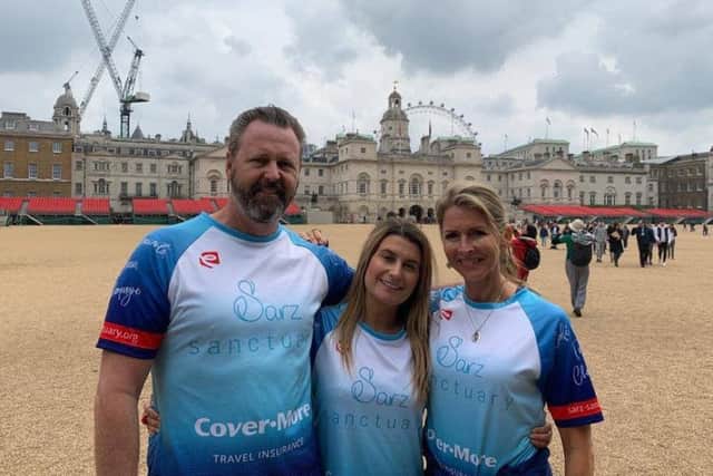London Bridge terror attack survivor Holly Jones with the parents of the youngest victim, Sara Zelenak, Mark and Julie, as they prepare for a charity cycle ride to Paris in Sara's memory EMN-190521-160947001
