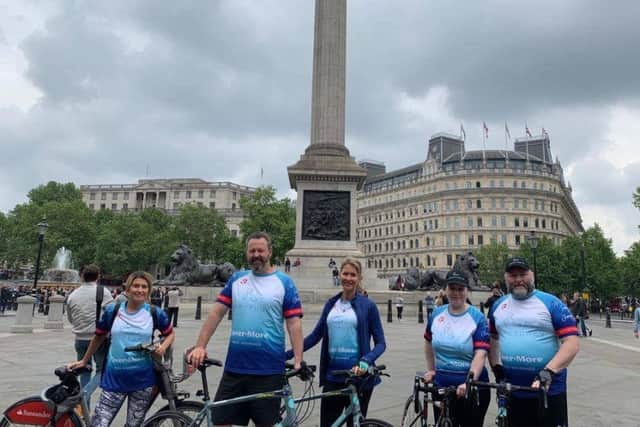 London Bridge terror attack survivor Holly Jones with fellow participants taking part in a charity cycle ride to Paris in memory of the youngest victim, Sara Zelenak EMN-190521-160957001