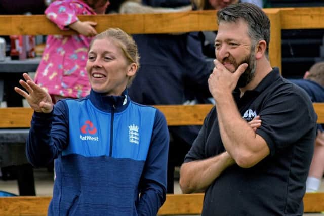 Heather Knight shares some insights with Market Overton CC chairman Mark Hudson EMN-190522-115938002