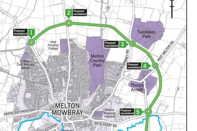 The preferred route for the Melton Mowbray Distributor Road (MMDR) which was the subject of a planning application to the county council EMN-190523-132052001