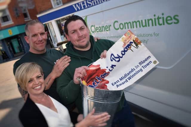 Clair and Pete Wakefield with Lee Freer, the team from Cleaner Communities who are giving Melton a spring clean EMN-190524-125122001