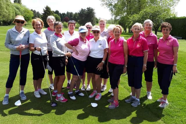 MMGC and Charnwood Forest ladies on the first Tee EMN-190528-165618002