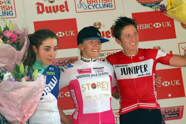 2018 winner Neah Evans (centre), with runner-up Sophie Wright (left) and third-placed Nikki Juniper. EMN-190530-114832002
