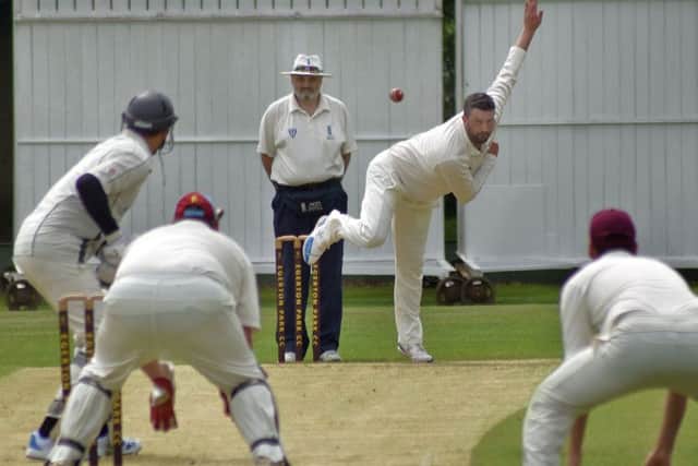 Nick Watchorn takes a wicket with the first ball of the match on his way to a four-wicket haul EMN-190406-153457002
