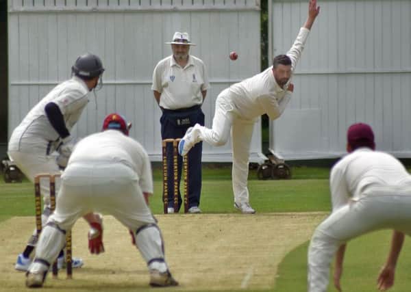 Nick Watchorn takes a wicket with the first ball of the match on his way to a four-wicket haul EMN-190406-153457002