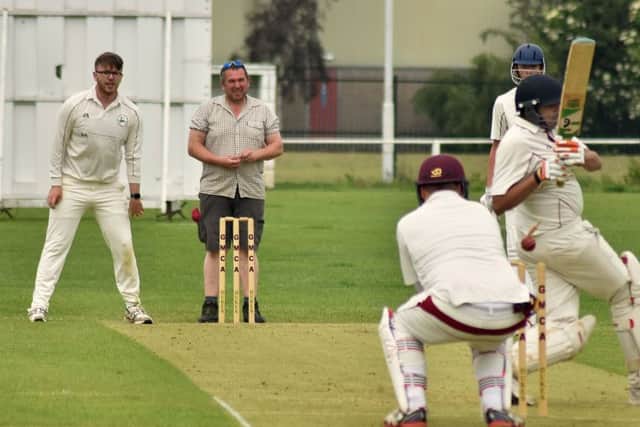 Croxton's Danny Aylin bowls Trishan Panchal, in a fine inidividual all-round performance, but Melton had the final say EMN-190625-174403002