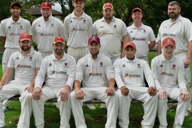 Egerton Park First XI, from left, back - Khush Taliti, Richard Bailey, Tom Glover, Stuart Rose, Henry Newton. Matt King; front - Tom Mold, Nick Watchorn. Charlie Madden, Kamal Panchal, Alex Barber EMN-190626-163647002